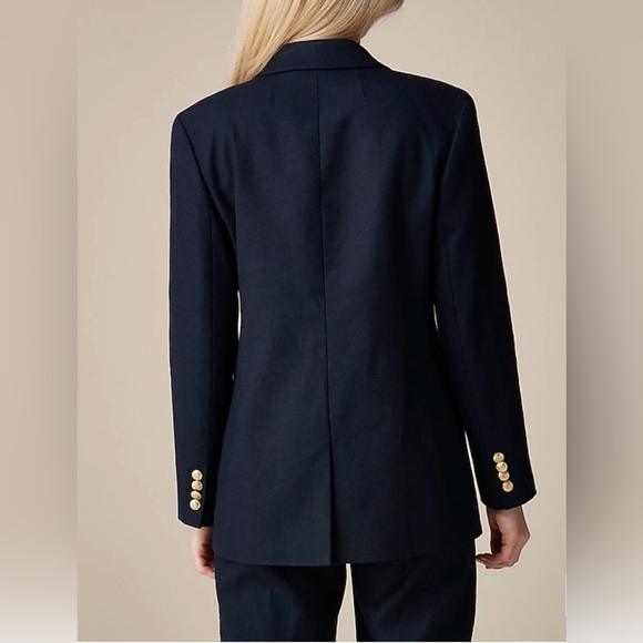 New! J. Crew Women’s Double -Breasted blazer in stretch linen blend Size 4 - Picture 3 of 4
